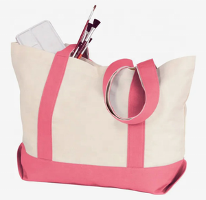 Sacs fourre-tout à pression moyen promo publicitaire avec logo personnalisé de haute qualité-Sacs à provisions en toile de coton réutilisables avec fermeture à pression - Product Image 2