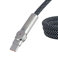 Kabel Data Mecha Putar 180 Derajat Double Elbow untuk Laptop Apple 17 Tipe-C ke USB C 240W Kabel Pengisian Daya Super Cepat Game Mobile