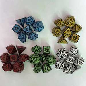 Offre Spéciale : Ensemble de 7 dés polyédriques en acrylique, écologiques et durables, style rétro, pour jeux de rôle de table et accessoires de jeu de société - Product Image 1