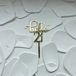 Hello <span class=keywords><strong>18</strong></span> 21 30 40 50 60 acrílico personalizado pastel Topper número para pastel <span class=keywords><strong>de</strong></span> <span class=keywords><strong>cumpleaños</strong></span> decoración pastel accesorio fiesta suministros - Product Image 5