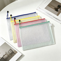Bolsa de Documentos Transparente de PVC A4, Impermeable, con Malla, para Impresión Digital, Almacenamiento de Facturas y Papelería