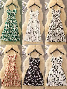 Женские платья средней длины с цветочным принтом, Прямая продажа с фабрики, новые летние модные повседневные Цветочные шифоновые прямые силуэты - Product Image 6