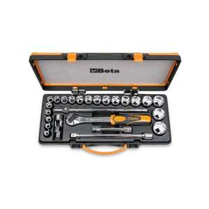 BETA - 009200949 Set avec 20 douilles et 5 accessoires-EAN 8014230106694 RATCHET AND SOCKET SETS 1/2" - Product Image 1
