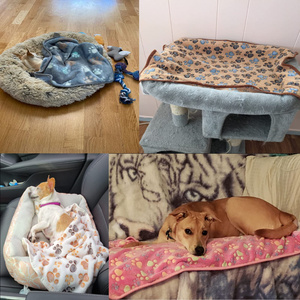 Couverture pour chien super douce et chaude avec pattes imprimées à motifs épais portable pour animaux de compagnie - Product Image 5
