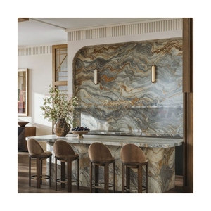 Custom Luxury Natural Marble <b>Kitchen</b> Island Whole Stone Countertop <b>for</b> High-End Interior Project - Product Image 1