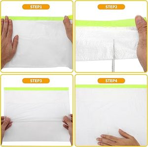 Cinta y cortinas Pintores Película de tela de gota de plástico con cinta Lámina de plástico para pintura automotriz Recubrimiento Verde - Product Image 5