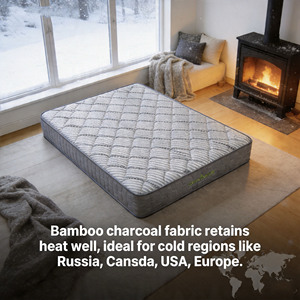 Matelas en fibre de charbon de bambou à accumulation de chaleur pour les pays froids, garde au sec et au chaud, matelas à ressorts ensachés hypoallergénique - Product Image 3