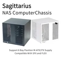 Boîtier d'ordinateur NAS Sagittarius à 8 baies, compatible avec alimentation ATX, carte mère MATX, PCIE pleine hauteur, 21,8 L