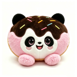Peluche panda personnalisée en forme de donut, jouet en peluche donut, peluche animal alimentaire, peluche panda - Product Image 3