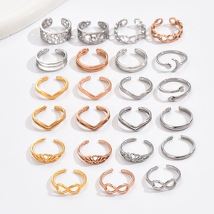 Venta al por mayor equipado Acero inoxidable plata oro diamante joyería de moda fina anillos del dedo del pie impermeable para mujeres pies Piercing joyería - Product Image 1