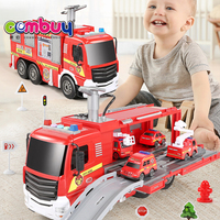 Jouet de stockage électrique pour enfants, circuit automobile en plastique, moteur de feu, camion, jouet