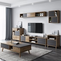 Meubles de salon en vente flash, style nordique minimaliste, prix de gros, meuble TV rectangulaire et table basse design