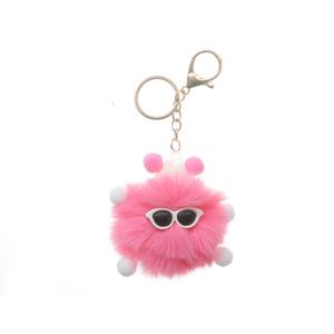 Porte-clés peluche chenille en forme de boule moelleuse, fausse fourrure douce, pour clés de voiture et breloque de sac, cadeau doux pour femmes et filles - Product Image 5