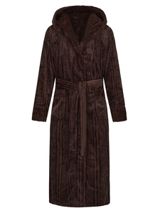 Vestaglia spessa Premium Femme uomo <span class=keywords><strong>donna</strong></span> pigiama Extra-lungo <span class=keywords><strong>accappatoio</strong></span> invernale <span class=keywords><strong>con</strong></span> <span class=keywords><strong>cappuccio</strong></span> doppio strato Jacquard indumenti da notte - Product Image 3