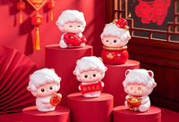 Figurine en résine du Nouvel An Chinois, Nouvel An Chinois 2027, Zodiaque Bélier Chèvre Mouton Agneau, Ornement de table du Festival du Printemps, Cadeau