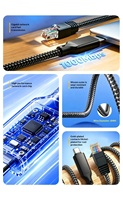 Kabel Ethernet Tipe-C ke RJ45 Sudut Kanan 1,5M, Tembaga Gigabit 1Gbps, Konverter Port Jaringan Bebas Driver LAN