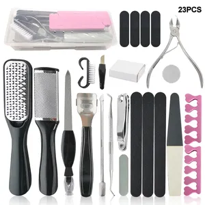 Professionele Pedicure Gereedschap Set 27 In 1 Rvs Voetverzorging Kit Voetrasp Dead Skin Remover Pedicure Kit