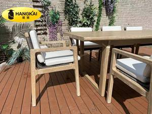 Sang Trọng Ngoài Trời Ăn Uống Đặt 6-8 Chỗ Ngồi Gỗ Tếch Và Mây Dệt Vườn Bảng & Ghế Cho Sân Hoặc Khách Sạn - Product Image 2