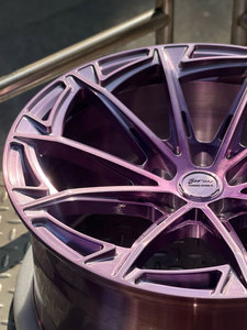Ruedas forjadas personalizadas Borui, llantas Boru de 20 y 22 pulgadas, ruedas de aleación púrpura cepilladas galvanizadas de varios radios cóncavos profundos para BMW Audi - Product Image 5