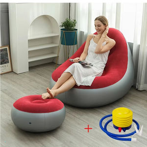 Venta al por mayor de decoración para el hogar: Puff inflable de ocio, conjunto de sofá reclinable plegable para exteriores, asiento mullido y reposapiés para dormitorio - Product Image 2