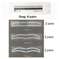 6 paires populaires de pochoirs jetables en silicone pour sourcils, guide de mise en forme, accessoires de maquillage permanent, mesure pratique des sourcils