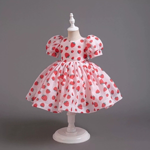 Vestidos Elegantes para Niñas con Estampado <span class=keywords><strong>de</strong></span> Flores y Puntos, Vestido <span class=keywords><strong>de</strong></span> Tul para Niñas - Product Image 1