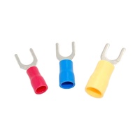 Terminal de Horquilla de Latón Aislado, Ignífugo, Fácil de Identificar, Rojo/Azul/Amarillo, 660V, Recubierto de Estaño, para Conexión de Cables