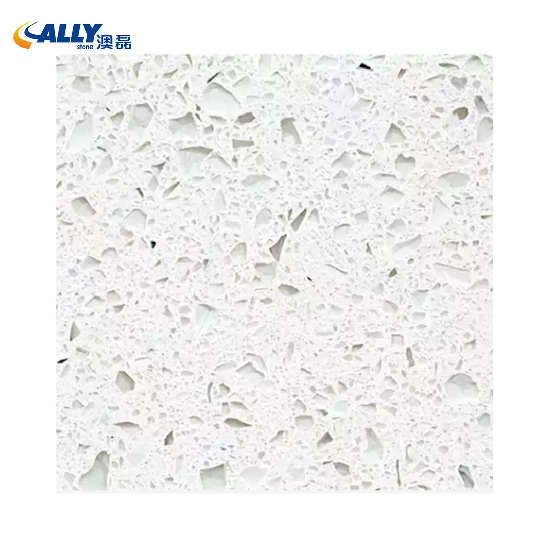 Allystone Crystal White Quartz 20mm 30mm Use For Vanity Top Kitchen Countertop Quartz Stone