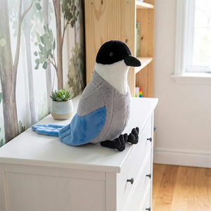 Peluche Realistico di Alta Qualità, Uccello Magpie Grigio da 12 Pollici, Adorabile Giocattolo Morbido per Bambini e Amici - Product Image 4
