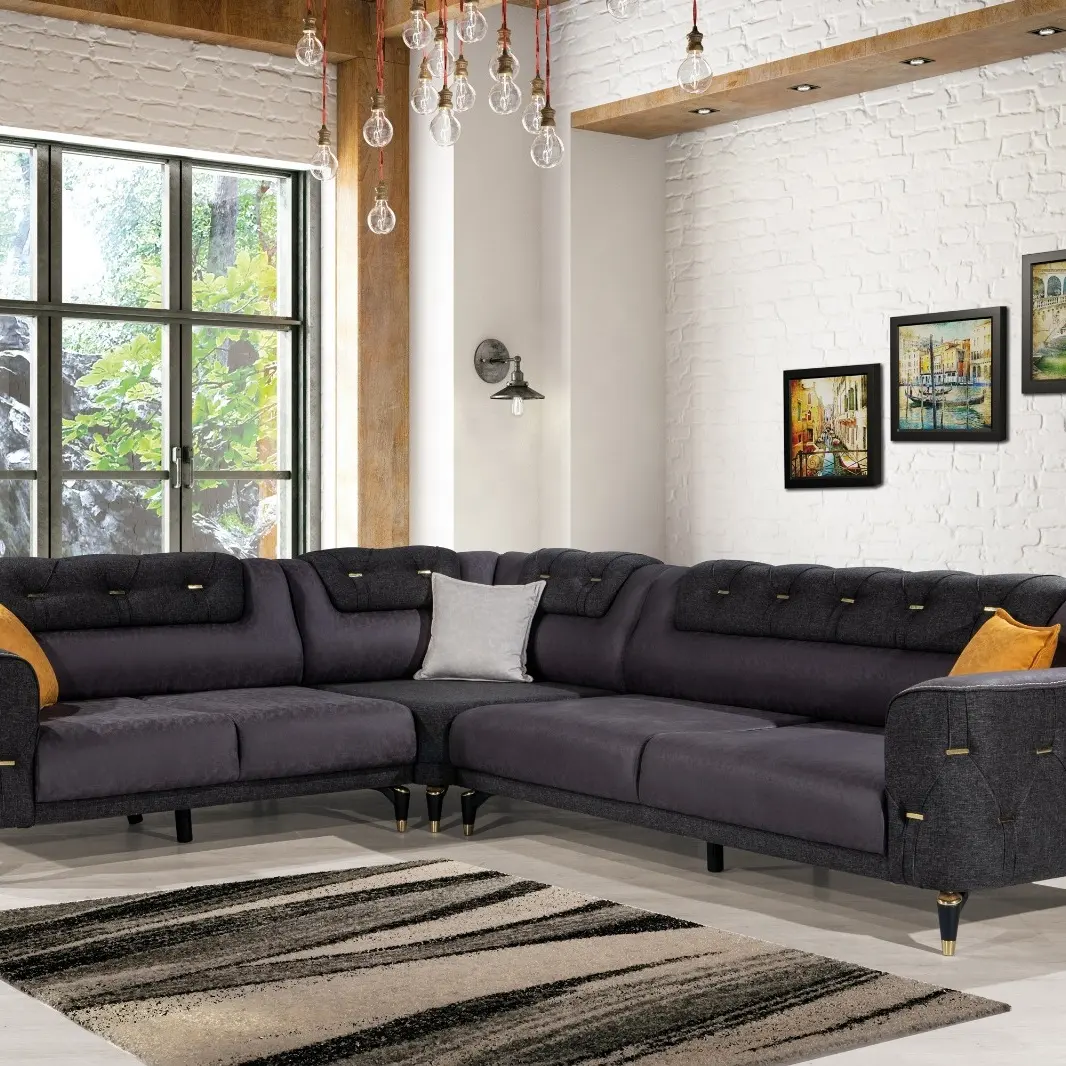 Buse L-shaped sofa set elegant design smart furniture living room set saving place top quality new arrival
