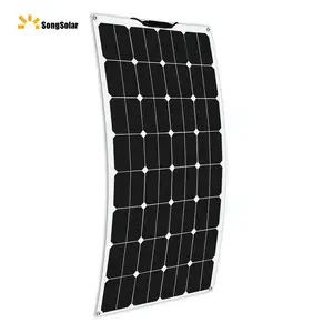 Panel Solar monocristalino Flexible de 100 W, módulo ultraligero para autocaravana, 100 vatios, semiflexible, 12 voltios
