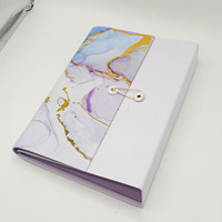 Porte-documents de bureau personnalisé à couverture rigide en plastique PP et cuir, formats A5 A6, pour rangement de documents scolaires, boîte décorative à motifs