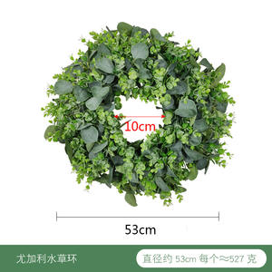 L06225 <span class=keywords><strong>Artificial</strong></span> <span class=keywords><strong>eucalipto</strong></span> garland de ratán de hojas de vid de <span class=keywords><strong>eucalipto</strong></span> corona para boda fiesta Decoración - Product Image 4