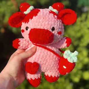 Jouets personnalisés, peluches roses, pelotes de laine, vache en peluche à la fraise, peluche, jouet en peluche, cheveux au crochet, poupée vache - Product Image 4