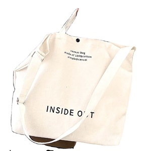 Customized Printing Logo Letter Pattern Large Capacity Eco-friendly Crossbody Tote & Messenger <b>Shopping</b> <b>Bag</b> Recyclable Canvas - Product Image 1