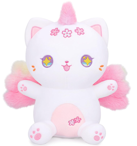 Nuovo <span class=keywords><strong>Peluche</strong></span> Creativo Unicorno Gatto 25CM Giocattolo Morbido con Ali Arcobaleno Giocattolo Colorato - Product Image 1