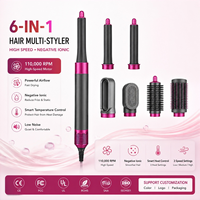 HS-08 Sèche-cheveux ionique négatif haute vitesse 110 000 tr/min pour soins capillaires, multi-styler 6-en-1 avec fonction air wrap