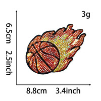 En stock : Patchs thermocollants brodés de sequins style basketball CBA, appliques adhésives thermiques pour slogans sportifs DIY, en gros