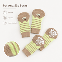 Chaussettes personnalisées pour chiens et chats, chaudes, imperméables, antidérapantes, imprimées, double couche, en coton, avec semelle en caoutchouc à pois, douces, respirantes, pour la marche en intérieur, soin des pattes