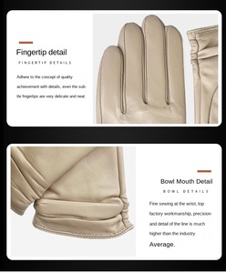 Guantes de Piel de Oveja Genuina para Invierno, con Pantalla Táctil, para Hombre y Mujer, Uso Diario Casual al Aire Libre, Disponibles en Stock - Product Image 6