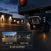 Caméra de recul noire étanche pour voiture, camion, bus, fourgonnette avec vue à 120-170 degrés, vision nocturne, capteur G et support de lignes de stationnement