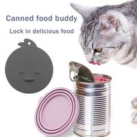 Logo personnalisé de qualité alimentaire chat chien réutilisable couvercle de boîte de conserve en silicone pour animaux de compagnie
