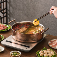 Marmite à soupe de luxe en acier inoxydable 304 épaissi avec couvercle en verre trempé, compatible induction et lave-vaisselle, pour restaurants et hôtels