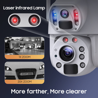 Caméra solaire Sectec 3K 6MP 4G à double objectif, caméra CCTV extérieure PTZ, caméra dôme rapide, capteur de détection plus grand, double objectif, zoom 20X