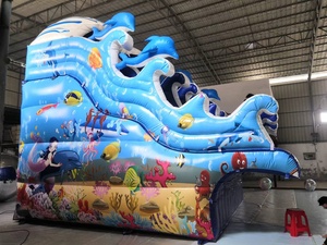 Toboganes inflables de agua personalizables con temática Oceánica para alquiler comercial en centros turísticos y piscinas públicas - Product Image 5