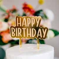 ECCOBELLA Bestseller Personalisierter Gravierter Happy Birthday Acryl-Cake-Topper 10cm Neuerscheinung Tortendekoration Zubehör
