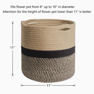 Jute Rope Plant <strong>Basket</strong> Modern Woven <strong>Basket</strong> for <strong>10</strong> Flower Pot Floor Indoor Planters 11 * 11 <strong>Storage</strong> Organizer <strong>Basket</strong> - Product Image 5