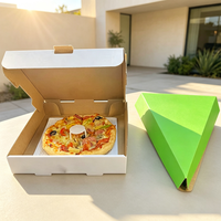 Boîte à pizza pour restaurant, SP3624, faible MOQ, résistante à la graisse, biodégradable, en kraft ondulé, plusieurs tailles, logo personnalisé, estampage à chaud gratuit