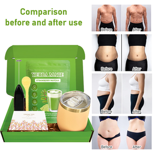 Prebiótico Instant Mate Tea Gut Health Support Strawberry Matcha Flavor Organic Yerba Mate Tea Powder para el control del apetito - Product Image 6