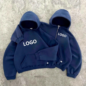 Custom Logo OEM &amp; ODM 3D Embroidery Print Heavy Weight 400GSM 500GSM Cotton <strong>Cropped</strong> <strong>Zip</strong> <strong>up</strong> <strong>Hoodies</strong> Men - Product Image 1